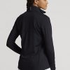 Sweat-shirts noirs à fermeture éclair quart de tour en jersey extensible Ralph Lauren pour femmes