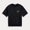 Sweat-shirts noirs à manches courtes Polo Sport Ralph Lauren pour femmes