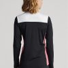 Sweat-shirts noirs à rayures chevrons Ralph Lauren pour femmes, zippés en quart de zip Sweat-shirts noirs à rayures chevrons Ralph Lauren pour femmes, zippés en quart de zip