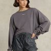 Sweat-shirts oversize en molleton extensible gris foncé Ralph Lauren pour femme Sweat-shirts oversize en molleton extensible gris foncé Ralph Lauren pour femme