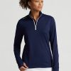 Sweat-shirts Ralph Lauren bleu marine à fermeture éclair quart de tour pour femme Sweat-shirts Ralph Lauren bleu marine à fermeture éclair quart de tour pour femme