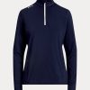Sweat-shirts Ralph Lauren bleu marine à fermeture éclair quart de tour pour femme Sweat-shirts Ralph Lauren bleu marine à fermeture éclair quart de tour pour femme