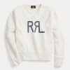 Sweat-shirts ras du cou en molleton French Terry à logo Ralph Lauren crème pour femme
