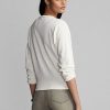 Sweat-shirts ras du cou en molleton French Terry à logo Ralph Lauren crème pour femme