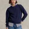 Sweat-shirts ras du cou en polaire bleu marine Ralph Lauren pour femme