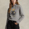 Sweat-shirts ras du cou en polaire Polo Bear Ralph Lauren gris foncé pour femme