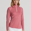 Sweat-shirts roses à fermeture éclair quart de tour en jersey Ralph Lauren pour femmes Sweat-shirts roses à fermeture éclair quart de tour en jersey Ralph Lauren pour femmes