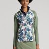 Sweat-shirts verts Ralph Lauren en jersey à fermeture éclair quart de tour pour femme