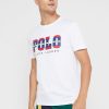 T-shirts blancs à col ras du cou avec logo Ralph Lauren pour hommes