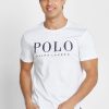 T-shirts blancs à col ras du cou avec logo Ralph Lauren pour hommes
