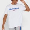 T-shirts blancs à col ras du cou avec logo Ralph Lauren pour hommes
