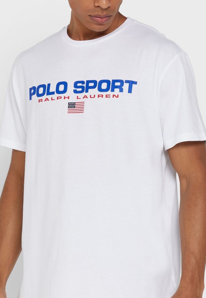 T-shirts blancs à col ras du cou avec logo Ralph Lauren pour hommes