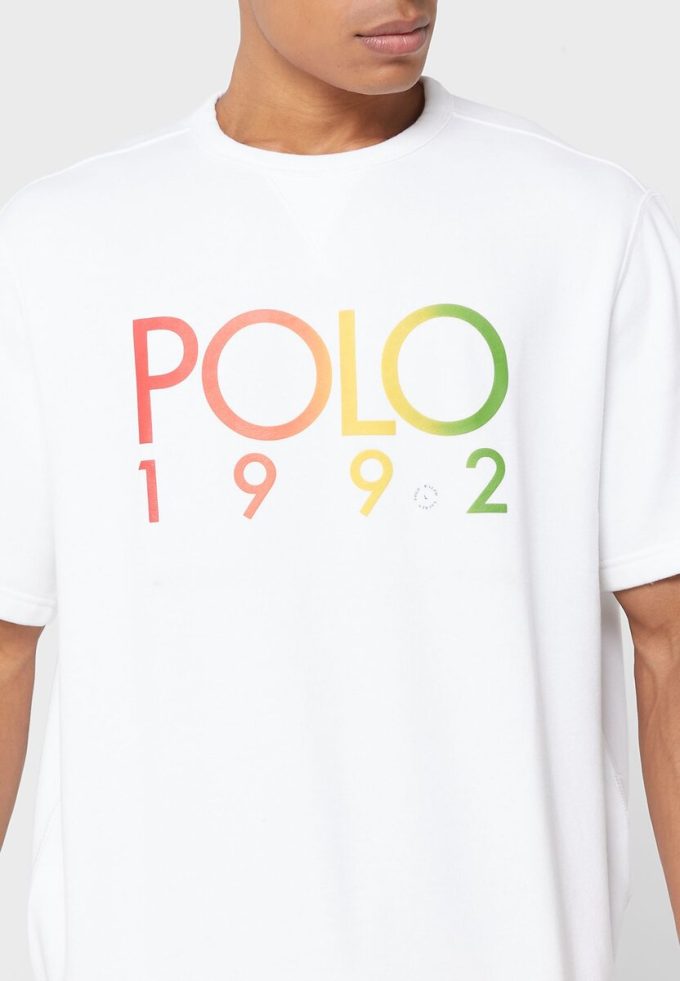 T-shirts blancs à col ras du cou avec logo Ralph Lauren pour hommes