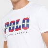 T-shirts blancs à col ras du cou avec logo Ralph Lauren pour hommes