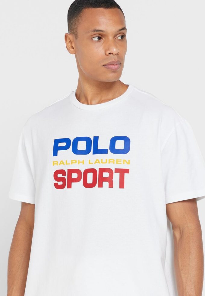 T-shirts blancs à col ras du cou avec logo Ralph Lauren pour hommes