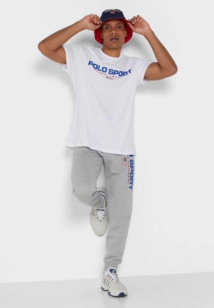 T-shirts blancs à col ras du cou avec logo Ralph Lauren pour hommes
