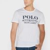 T-shirts blancs à col ras du cou avec slogan Ralph Lauren pour hommes