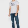 T-shirts blancs à col ras du cou avec slogan Ralph Lauren pour hommes