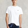 T-shirts blancs à col ras du cou en jersey coupe classique Ralph Lauren pour homme T-shirts blancs à col ras du cou en jersey coupe classique Ralph Lauren pour homme