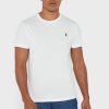 T-shirts blancs à col ras du cou et logo poitrine Ralph Lauren pour homme