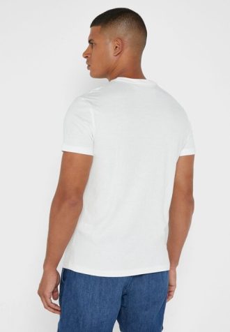 T-shirts blancs à col ras du cou et logo poitrine Ralph Lauren pour homme