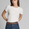 T-shirts blancs à col rond en jersey de coton Ralph Lauren pour femme T-shirts blancs à col rond en jersey de coton Ralph Lauren pour femme