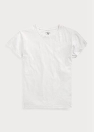 T-shirts blancs à col rond en jersey de coton Ralph Lauren pour femme T-shirts blancs à col rond en jersey de coton Ralph Lauren pour femme