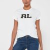 T-shirts blancs à col rond et imprimé graphique Ralph Lauren pour femmes T-shirts blancs à col rond et imprimé graphique Ralph Lauren pour femmes