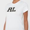 T-shirts blancs à col rond et imprimé graphique Ralph Lauren pour femmes T-shirts blancs à col rond et imprimé graphique Ralph Lauren pour femmes