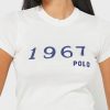 T-shirts blancs à col rond et imprimé graphique Ralph Lauren pour femmes T-shirts blancs à col rond et imprimé graphique Ralph Lauren pour femmes