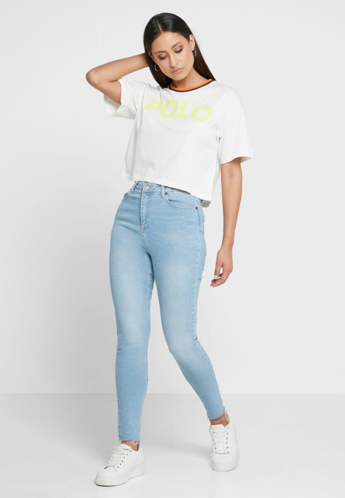 T-shirts blancs à col rond et imprimé graphique Ralph Lauren pour femmes