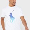 T-shirts blancs à col rond et imprimé graphique Ralph Lauren pour hommes
