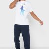 T-shirts blancs à col rond et imprimé graphique Ralph Lauren pour hommes