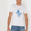 T-shirts blancs à col rond imprimés Ralph Lauren pour hommes