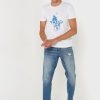 T-shirts blancs à col rond imprimés Ralph Lauren pour hommes