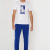 T-shirts blancs à col rond imprimés Ralph Lauren pour hommes