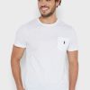 T-shirts blancs à col rond Ralph Lauren Essential pour hommes