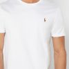 T-shirts blancs à col rond Ralph Lauren Essential pour hommes