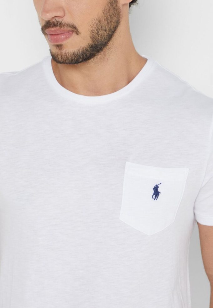 T-shirts blancs à col rond Ralph Lauren Essential pour hommes