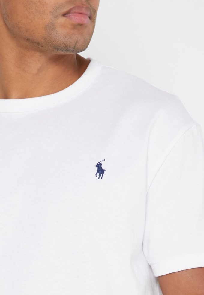 T-shirts blancs à col rond Ralph Lauren Essential pour hommes