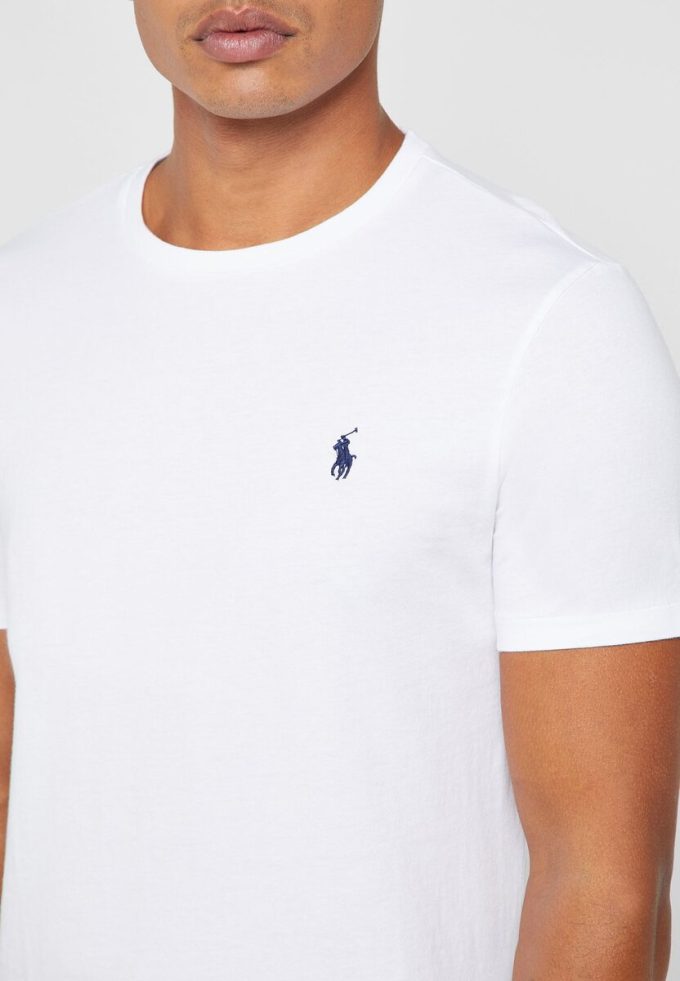 T-shirts blancs en coton Ralph Lauren pour hommes, coupe ajustée et personnalisée T-shirts blancs en coton Ralph Lauren pour hommes, coupe ajustée et personnalisée