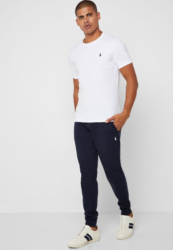 T-shirts blancs en coton Ralph Lauren pour hommes, coupe ajustée et personnalisée T-shirts blancs en coton Ralph Lauren pour hommes, coupe ajustée et personnalisée