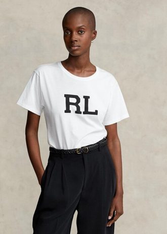 T-shirts blancs en jersey avec logo Ralph Lauren RL pour femme
