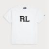 T-shirts blancs en jersey avec logo Ralph Lauren RL pour femme T-shirts blancs en jersey avec logo Ralph Lauren RL pour femme