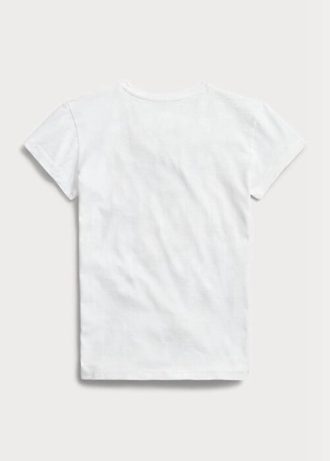 T-shirts blancs en jersey de coton avec logo Ralph Lauren pour femme T-shirts blancs en jersey de coton avec logo Ralph Lauren pour femme