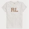T-shirts blancs en jersey Ralph Lauren RL-Suede-Appliqué pour femme T-shirts blancs en jersey Ralph Lauren RL-Suede-Appliqué pour femme