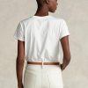 T-shirts blancs en jersey Ralph Lauren RL-Suede-Appliqué pour femme T-shirts blancs en jersey Ralph Lauren RL-Suede-Appliqué pour femme