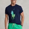 T-shirts bleu marine Ralph Lauren coupe classique Big Pony en jersey pour homme