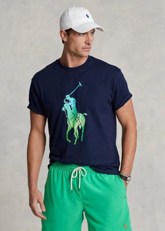 T-shirts bleu marine Ralph Lauren coupe classique Big Pony en jersey pour homme