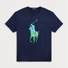 T-shirts bleu marine Ralph Lauren coupe classique Big Pony en jersey pour homme